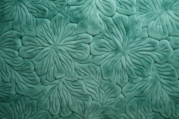 Mint plush carpet close-up photo, flat lay 