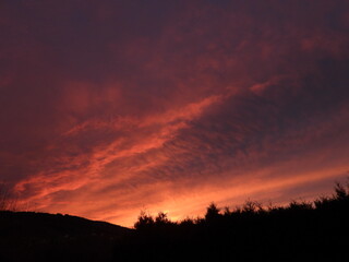 sunset over the mountains