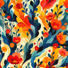 Tile with flowers as background, ai,