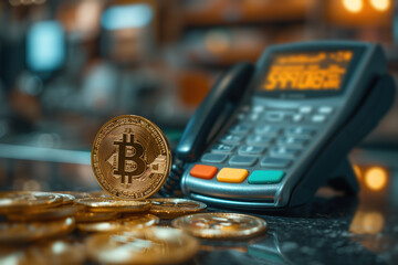 Decentralized financial settlements business, bitcoin payment concept