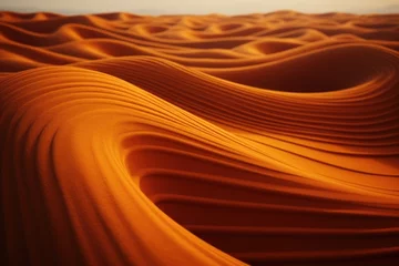 Fototapeten orange wavy lines field landscape © Celina