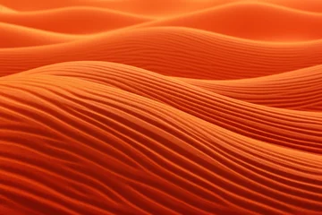 Küchenrückwand glas motiv orange wavy lines field landscape © Celina