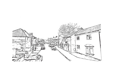 Fototapeta na wymiar Kingston upon Hull city Hand drawn sketch illustration in vector. 
