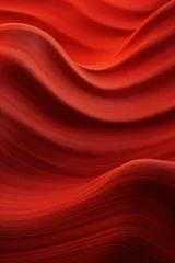 Meubelstickers ruby red wavy lines field landscape © Celina