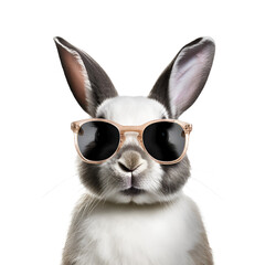 Easter’s Rabbit: The Cool Bunny with Sunglasses, Isolated on Transparent Background, PNG