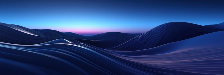 sapphire blue wavy lines field landscape