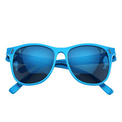 3d summer sun Glasses with blue Frames illustration isolated on transparent background
