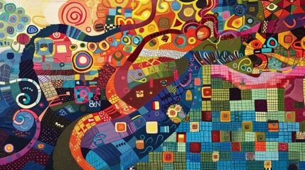 Obraz premium Social Media Tapestry: Weaving Digital Threads