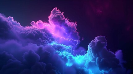 Abstract Cloud Illuminated with Neon Light