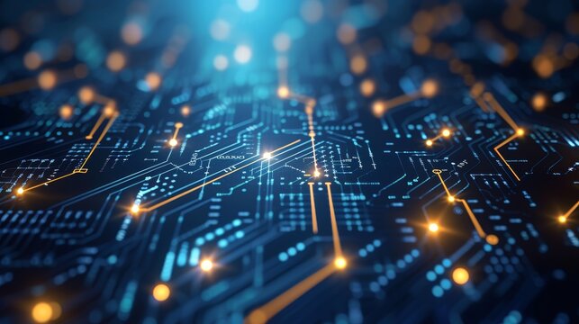 The computer's journey through time in a circuitry-infused timeline