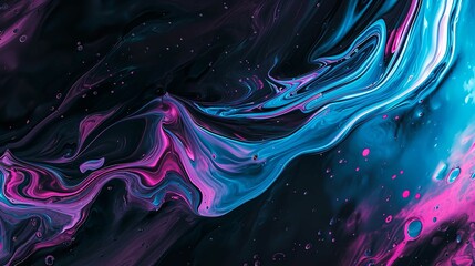 Abstract Painting of Blue, Pink, and Purple