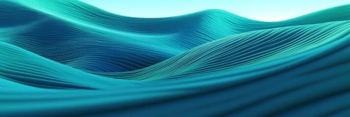 turquoise wavy lines field landscape