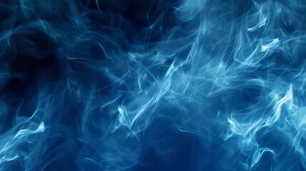 Fototapeta na wymiar Blue Smoke Texture on Dark Background Abstract