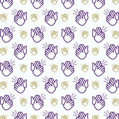 Applause Icon trendy colorful repeating pattern purple vector illustration background