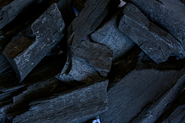 Close-up black charcoal background,Black charcoal texture background. Close-up.