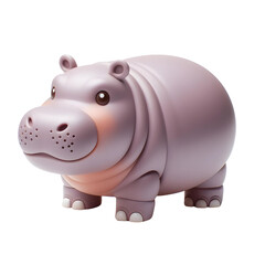 Plastic toy figure Hippo isolated on transparent background