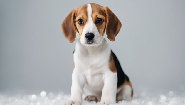 cute Beagle, isolated white background 

