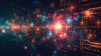 Fototapeta premium Futuristic background of innovation and fractal abstractions.