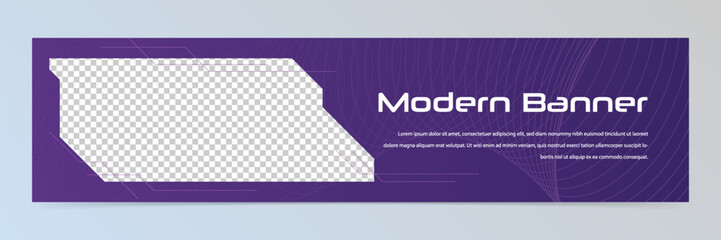 Modern abstract technology linkedin banner template	