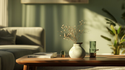 Tranquil Afternoon: Serene Living Space Bathed in Soft Sunlight