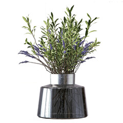 lavender flower bouquet in glass vase