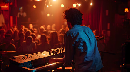 intimate concert in a small venue, connection between artist and audience, candid emotions, stage lighting