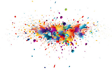 A Festive Celebration Vibrant Confetti Explosion Isolated on Transparent Background PNG.