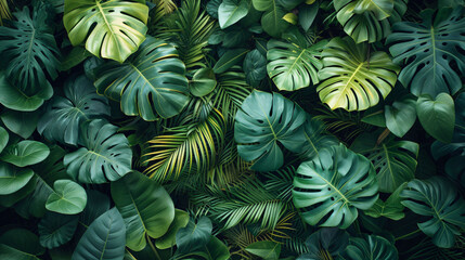 Fototapeta premium tropical leaf, large foliage, abstract green texture, nature background