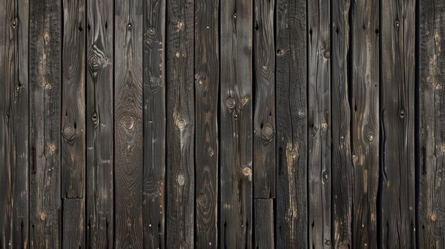 Weathered wooden fence with intricate patterns and textures. Hyper-realistic, sharp-focused close-up photography showcasing the aged, rustic beauty of the wood