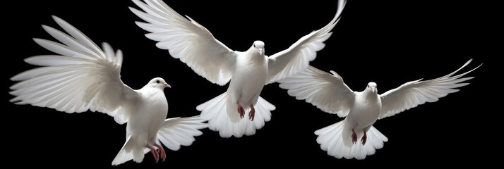 White Doves in Flight: A Symbolic Representation of Peace, Spirit, and Freedom