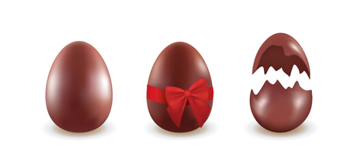 Chocolate Easter egg set, vector