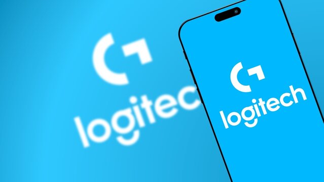 Istanbul, Turkey - 25 January 2024: Logitech brand logo on smartphone screen. Logitech is a global tech computer accessories brand. Illustrative Editorial.