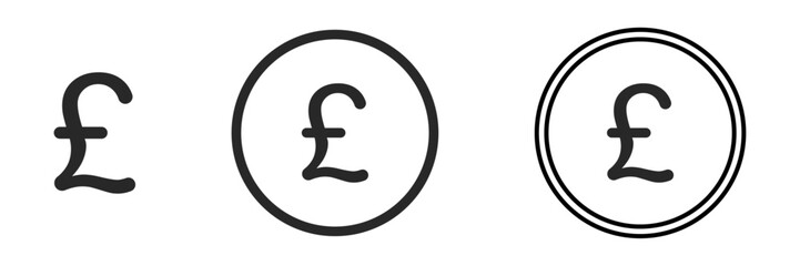 uk pounds currency black sign icon vector Illustration