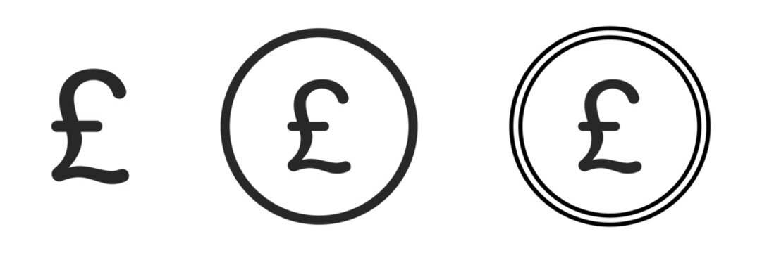 uk pounds currency black sign icon vector Illustration
