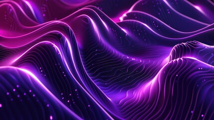 Abstract Background with 3D purple Wave Spectrum