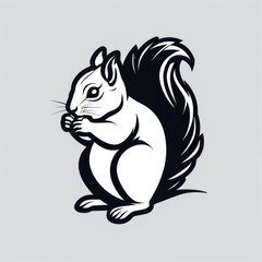 flat style design of a squirrel isolated in the center of the image with a solid color background  