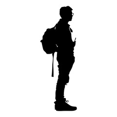 Silhouette the student black color only full body 
