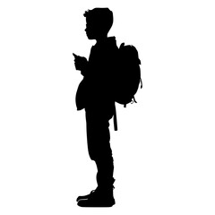 Silhouette the student black color only full body 