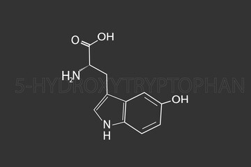 Hydroxytryptophan molecular skeletal chemical formula