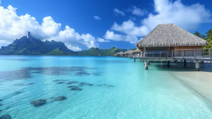 Photo sur Plexiglas Bora Bora, Polynésie française Summer vacation at a luxury beach resort on Bora.