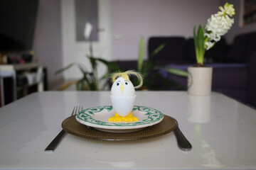 Funny serving  egg chicks for Easter.