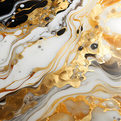 Elegant marble texture, swirling patterns of gold and white, luxurious and sophisticated,