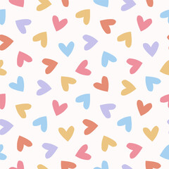 Seamless pattern with colorful hearts