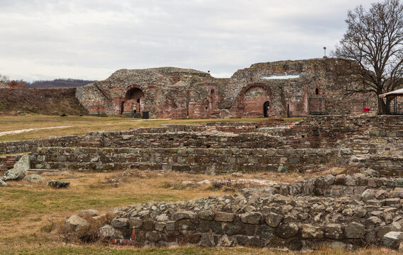 Remains of Gamzigrad (Felix Romuliana), UNESCO World Heritage Site near the city of Zajecar in east Serbia, ancient Roman complex of palaces