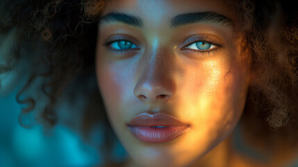 Young woman in sunlight.