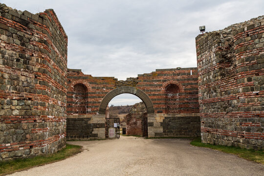 Remains of Gamzigrad (Felix Romuliana), UNESCO World Heritage Site near the city of Zajecar in east Serbia, ancient Roman complex of palaces