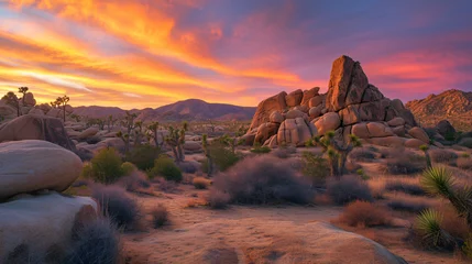 Poster Sunrise at Joshua Tree National Park in Southern. © Liza