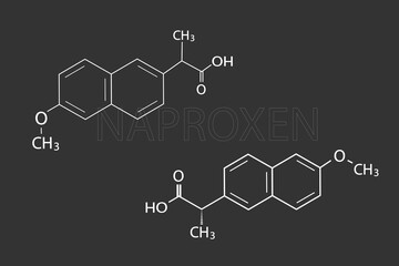 Naproxen molecular skeletal chemical formula.