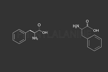Phenylalanine molecular skeletal chemical formula.