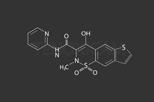 Tenoxicam molecular skeletal chemical formula.